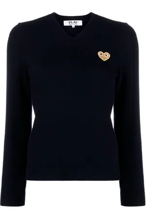 Comme des Garçons Wollen trui met hartpatch en V