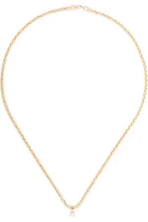 YVONNE LÉON 18kt geelgouden Maxi Collier Palmier Flottant halsketting met diamant