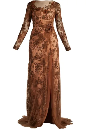 Tadashi Shoji Avondjurk met bloemenkant