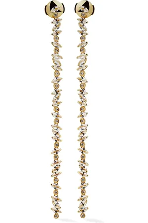 Lark & Berry 14kt geelgouden Veto oorbellen met saffier en diamant