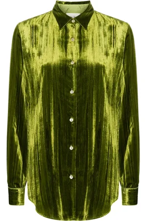 FORTE FORTE Fluwelen blouse met plissé