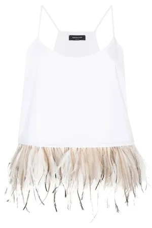 Fabiana Filippi Top met veren afwerking