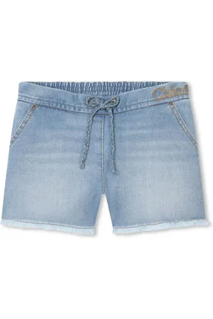 Chloé Gebleekte spijkershorts met geborduurd logo
