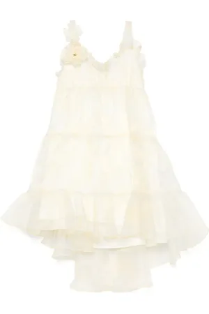 Elisabetta Franchi Organza jurk met bloemenapplicatie