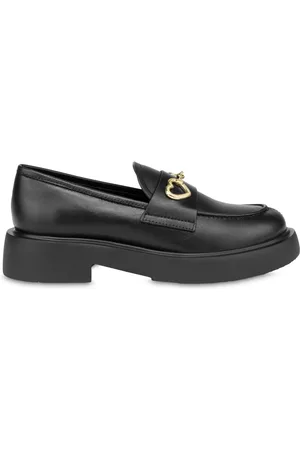 Moschino Leren loafers met hartbedel