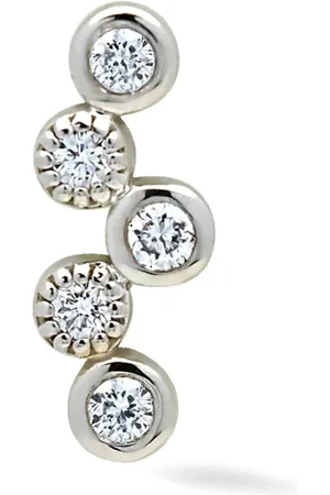 Lark & Berry 14kt witgouden Constellation oorbel met diamant