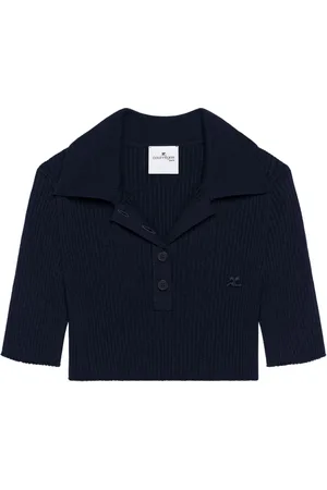 Courrèges Gebreide cropped polotop