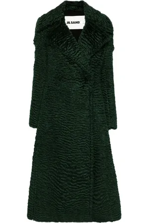 Jil Sander Jas met ceintuur en bontdesign