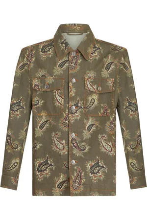 Etro Denim shirtjack met paisley
