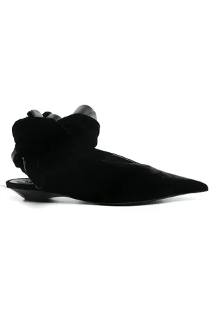 MUGLER Geknoopte leren muiltjes
