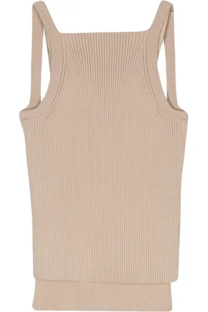 Emporio Armani Ribgebreide gelaagde tanktop