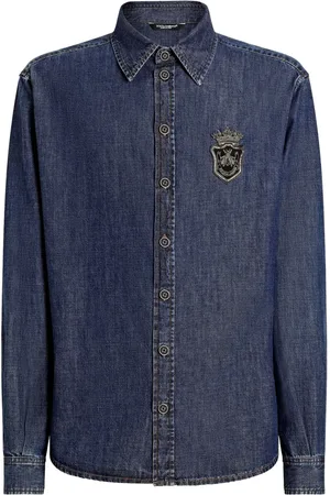 Dolce & Gabbana Denim overhemd met logopatch