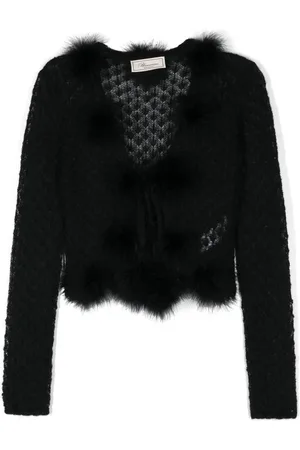 BLUMARINE Vest met veren
