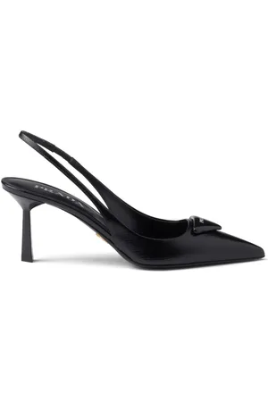 Prada 75 mm leren pumps met logo
