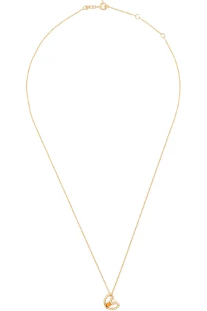 Aliita 9kt geelgouden Letra C halsketting met citrien