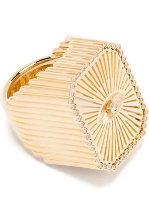 Marie Lichtenberg 18kt geelgouden zegelring met gouden diamant