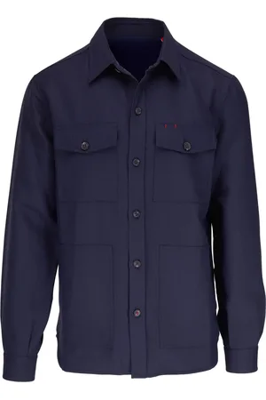 ISAIA Shirtjack met contrasterend stiksel