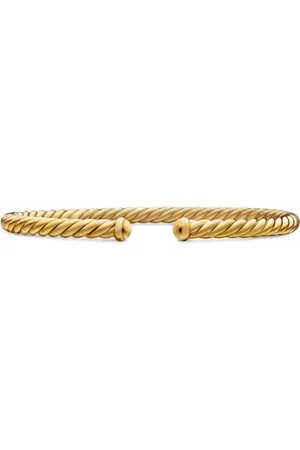 David Yurman 18kt geelgouden Modern Cablespira armband (4mm)