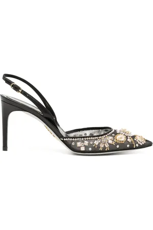 RENE CAOVILLA Aretha slingback pumps met kristallen