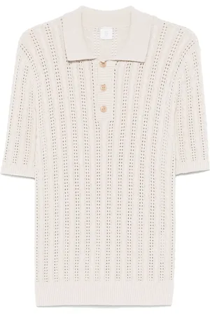 ELEVENTY Kabelgebreid poloshirt