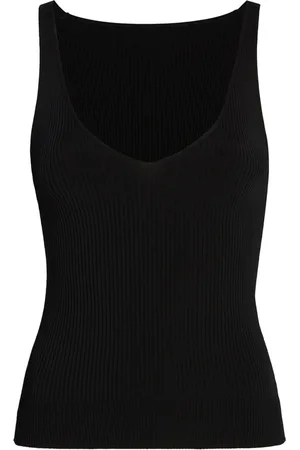 Another Tomorrow Ribgebreide tanktop