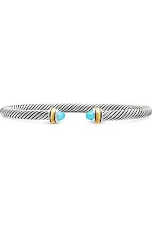 David Yurman 18kt geel en sterling zilveren Classic Cable armband (4mm)