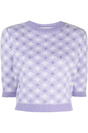 Alessandra Rich Top versierd met stras