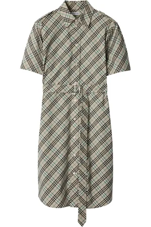 Burberry Geruite katoenen shirtjurk
