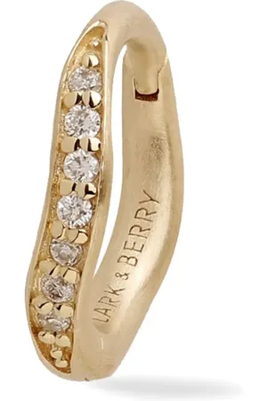 Lark & Berry 14kt geelgouden Dune oorring met diamant