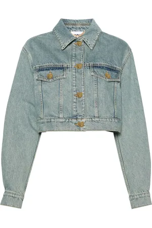Moschino Cropped denim jack met teddybeerknopen