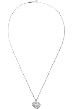 Chopard 18 kt witgoud Happy Diamonds Icons hanger ketting