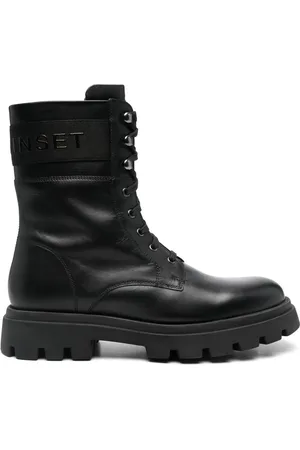 Twin-Set Leren combat boots