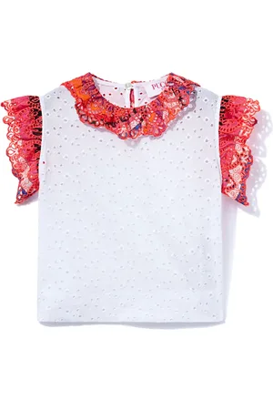 PUCCI Junior Broderie anglaise katoenen shirt