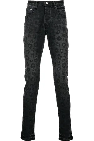Purple Brand Monogram Leopard Print Jeans "Black"