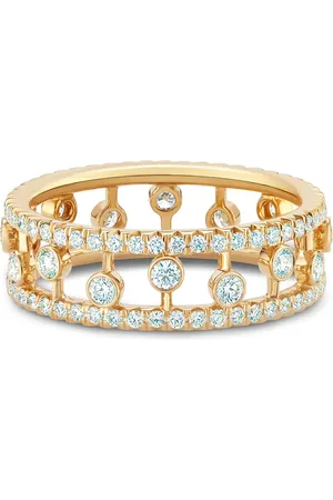 De Beers 18kt geelgouden Dewdrop ring met diamant