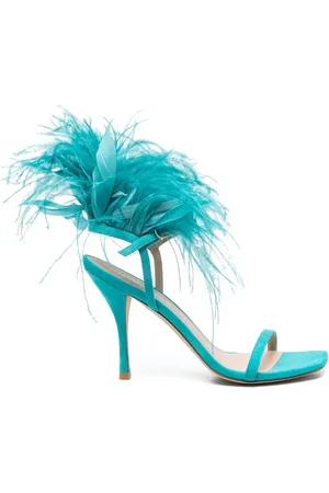 Stuart Weitzman Sandalen met verendetail