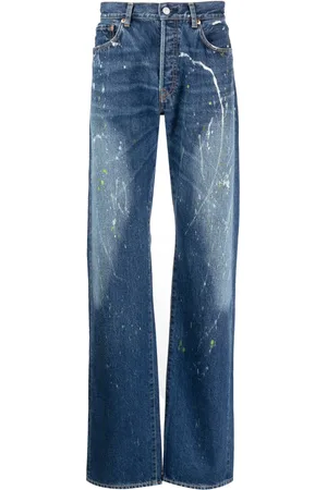 YOHJI YAMAMOTO Straight jeans met verfspatten
