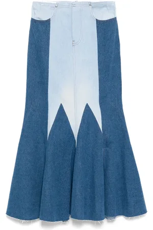 Conner Ives The Reconstituted Denim Godet maxi