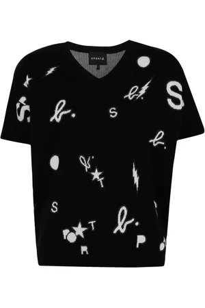 AGNÈS B. Top met intarsia logo