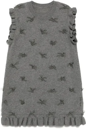 JNBY by JNBY Mouwloze sweaterjurk met geplooide zoom
