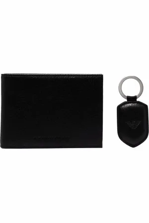 Emporio Armani Leren portemonnee en naamplaatje
