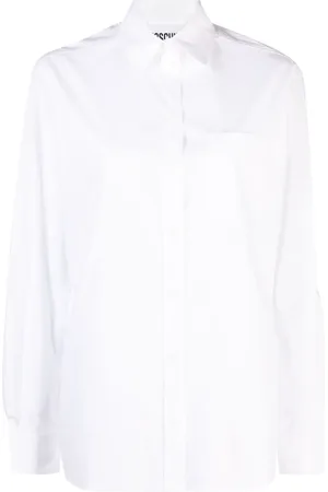 Moschino Blouse met logopatch van stretchkatoen