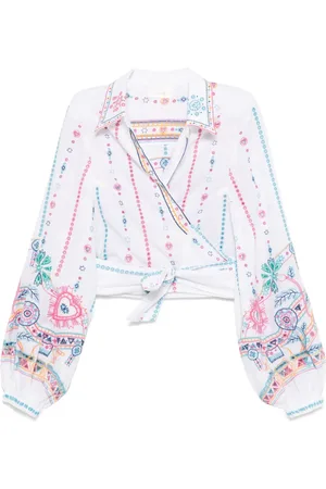 Camilla Cropped wikkelblouse