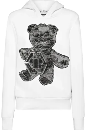 Philipp Plein Hoodie verfraaid met stras en teddybeerpatroon