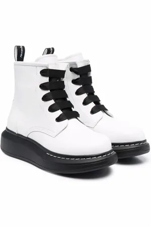Alexander McQueen Leren veterlaarzen