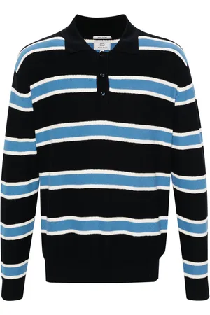 Woolrich Melton gestreept gebreid poloshirt