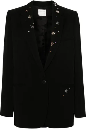 FORTE FORTE Blazer met kristallen en enkele rij knopen