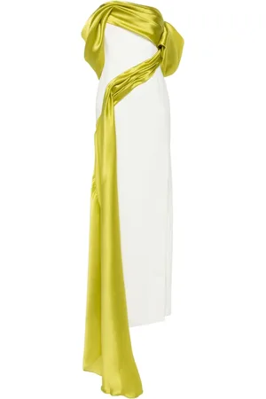 Gaby Charbachy Avondjurk met colourblocking en split