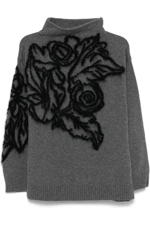Alberta Ferretti Trui met bloemen intarsia