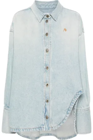 The Attico Denim jas met brede kraag